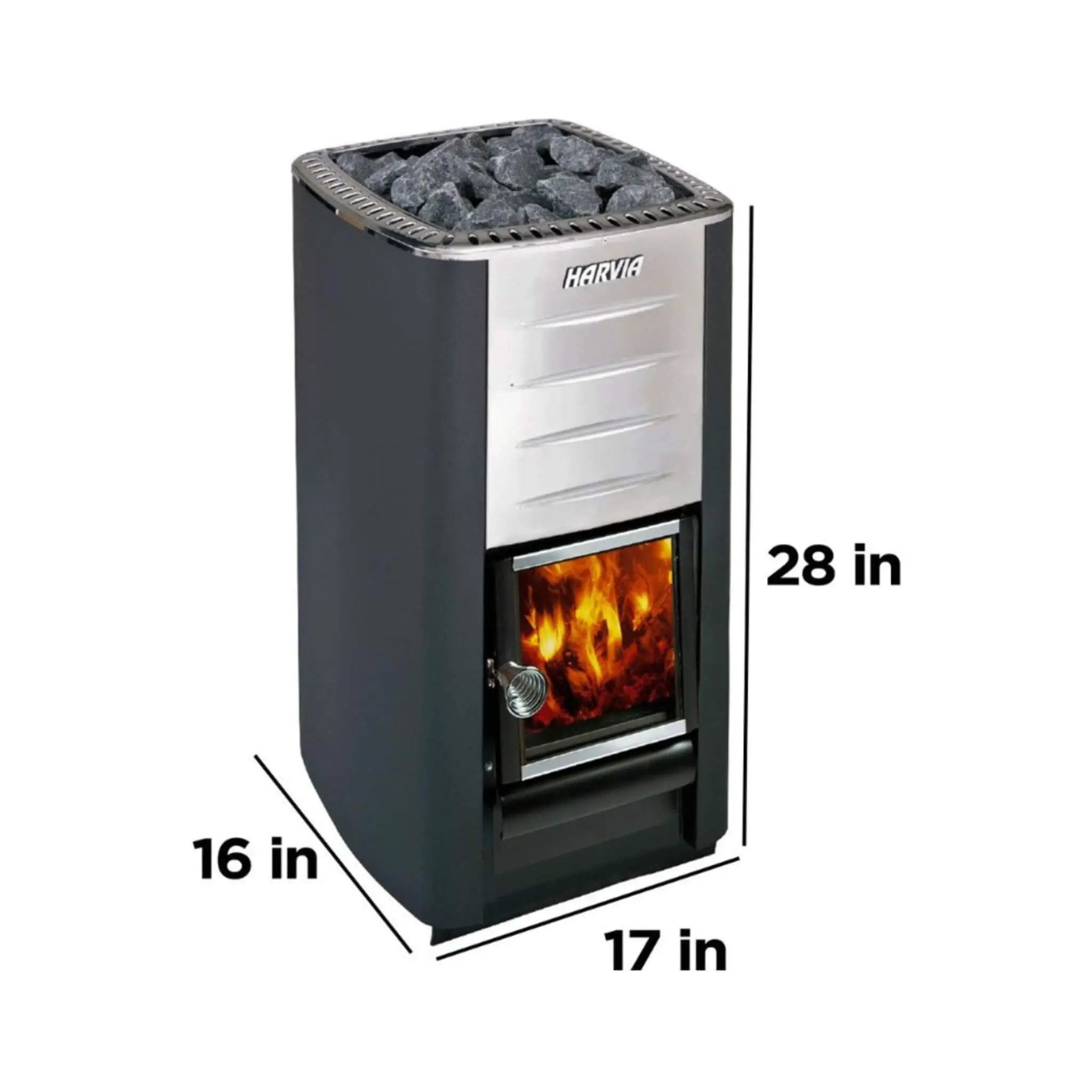 Harvia M3 16.5KW Premium Wood-Burning Sauna Heater Stove With Sauna Stones [WKM3] (SAK41720) by SAKSBY WHOLESALE