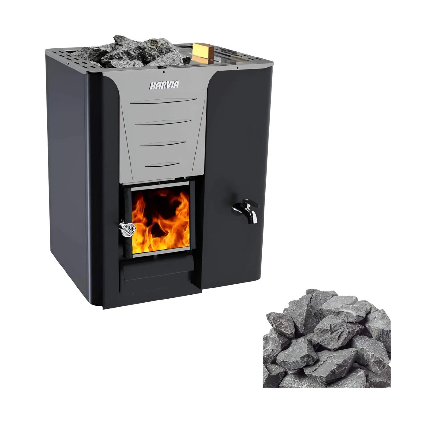 Harvia Pro 20 LS/RS 24.1KW Sauna Wood Stove With Water Tank & Sauna Stones [WK200LS/RS] (SAK27456) by SAKSBY WHOLESALE