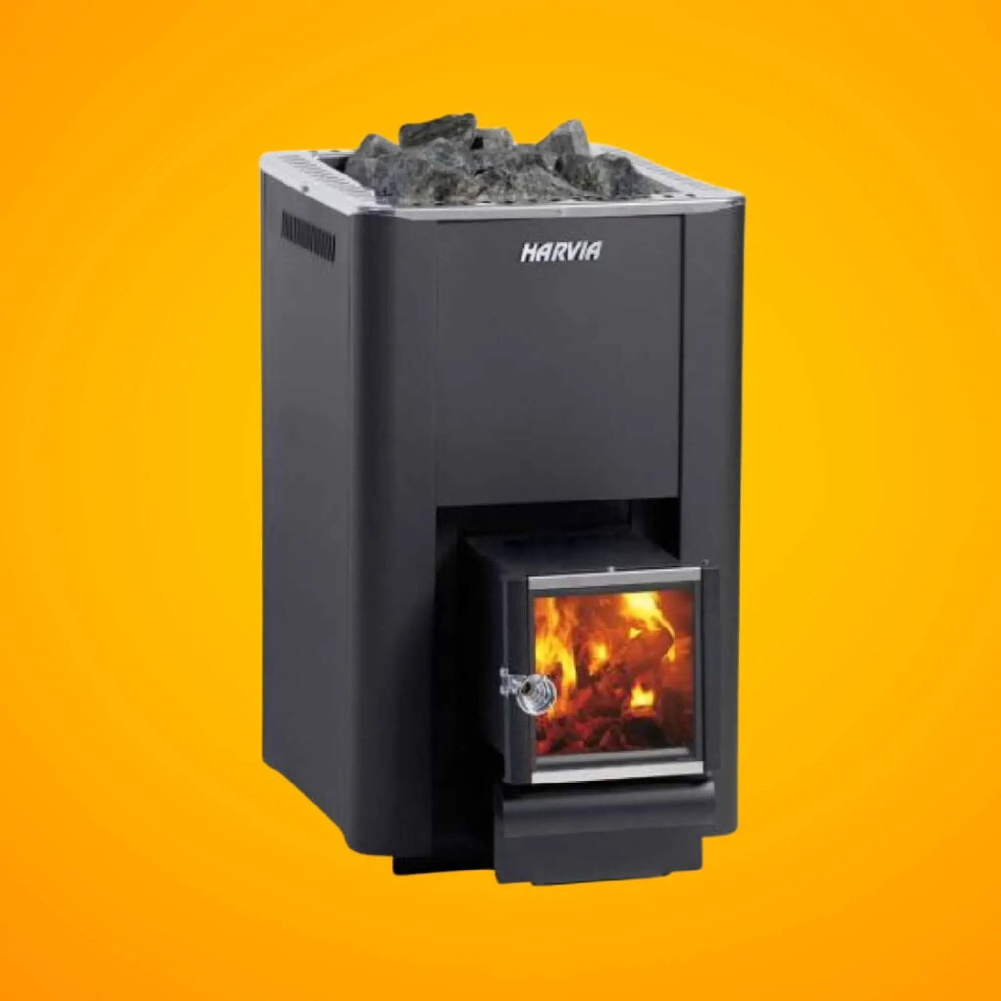 Harvia Pro 20 SL 24.1 KW Wood-Burning Sauna Stove With Exterior Feed & Sauna Stones [WKPR20SLM] (SAK73985) by SAKSBY WHOLESALE