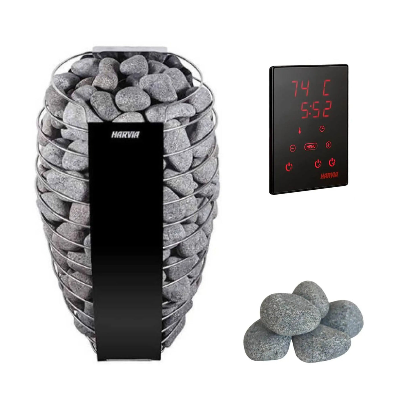 Harvia Spirit UL Certified Electric Sauna Heater With Digital Xenio Control Panel, WiFi Remote Control And Stones [SP60/80E] (SAK42565) by SAKSBY WHOLESALE