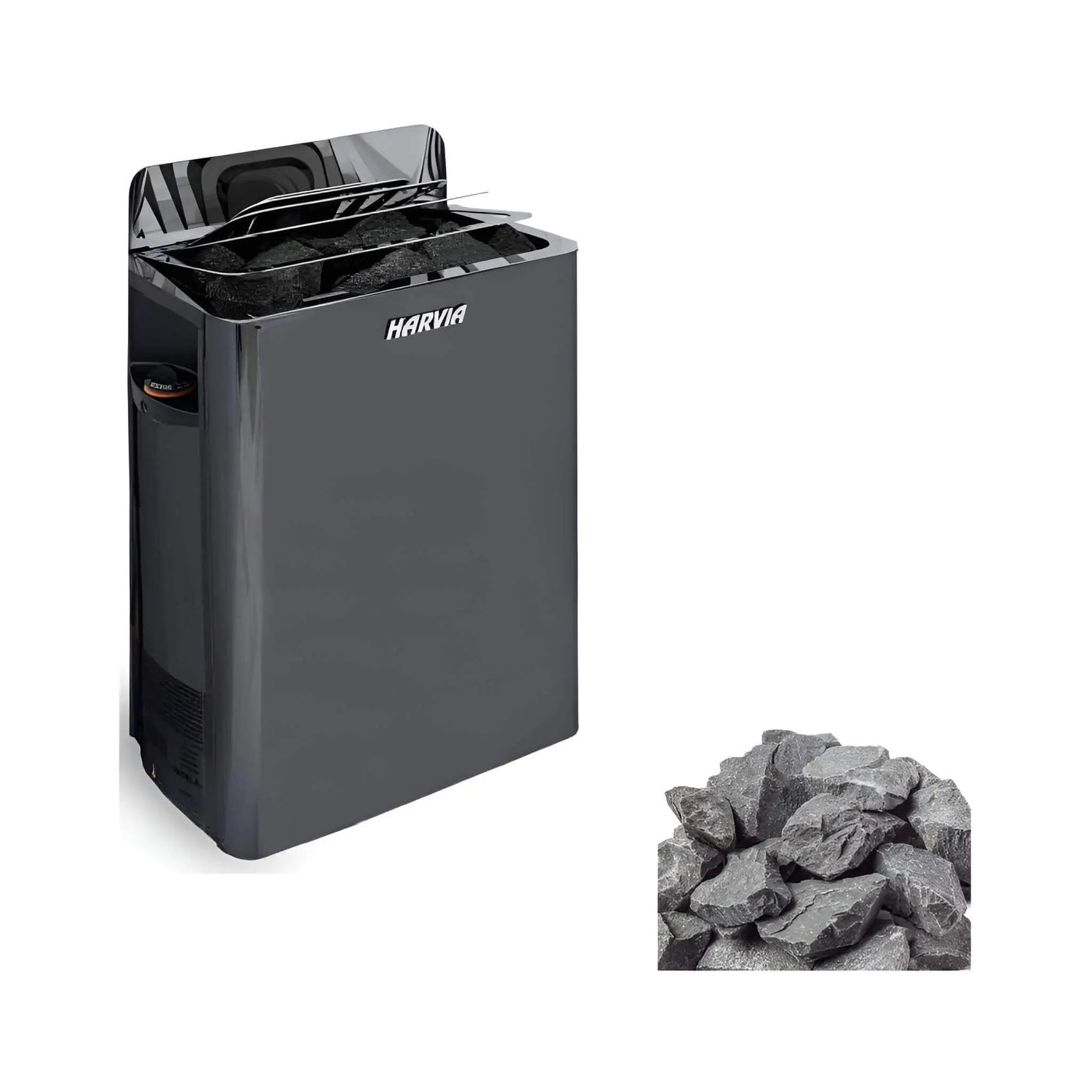 Harvia The Wall Stainless Steel Built-In Wall Mount Sauna Heater With Illuminated Controls & Sauna Stones [SW60/80] (SAK21467) by SAKSBY WHOLESALE