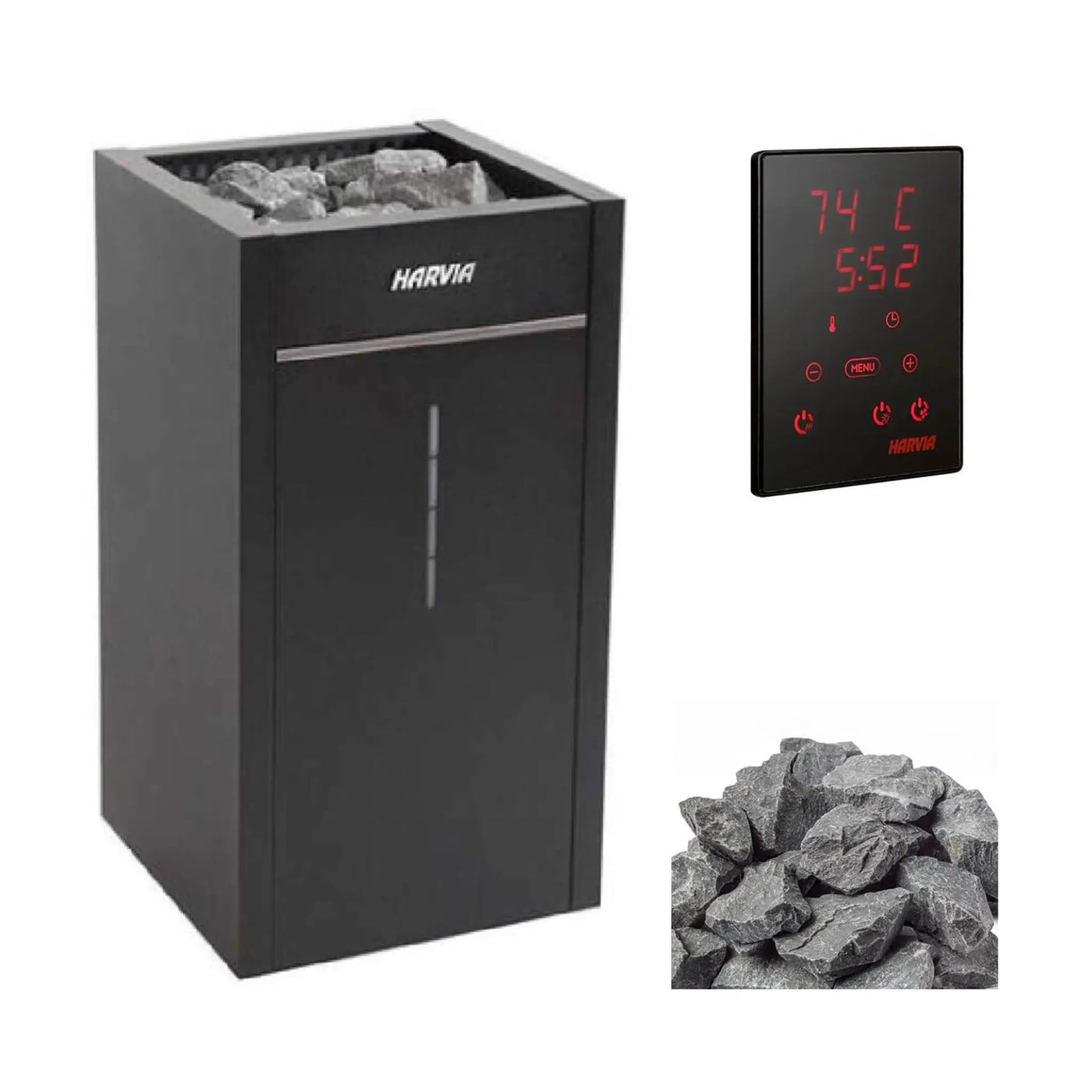 Harvia Virta Combi HL Electric Sauna Heater With Xenio Series Digital Control & Sauna Stones (SAK38527) by SAKSBY WHOLESALE