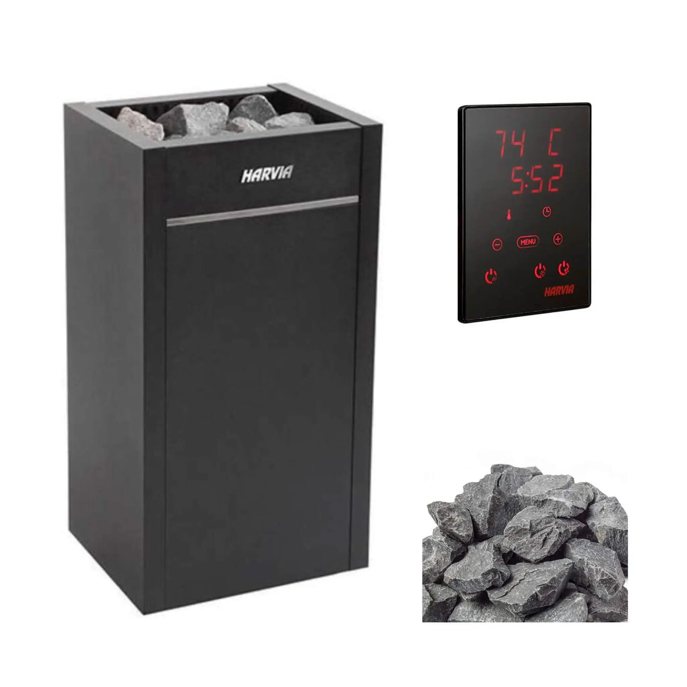 Harvia Virta HL Series Freestanding Electric Sauna Heater With Xenio Series Digital Control & Sauna Stones [HL60/80/90/110E] (SAK57630) by SAKSBY WHOLESALE