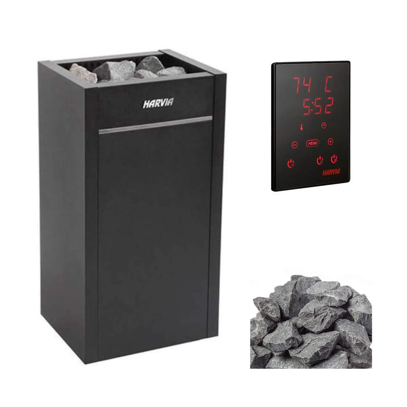Harvia Virta HL Series Freestanding Electric Sauna Heater With Xenio Series Digital Control & Sauna Stones [HL60/80/90/110E] (SAK57630) by SAKSBY WHOLESALE