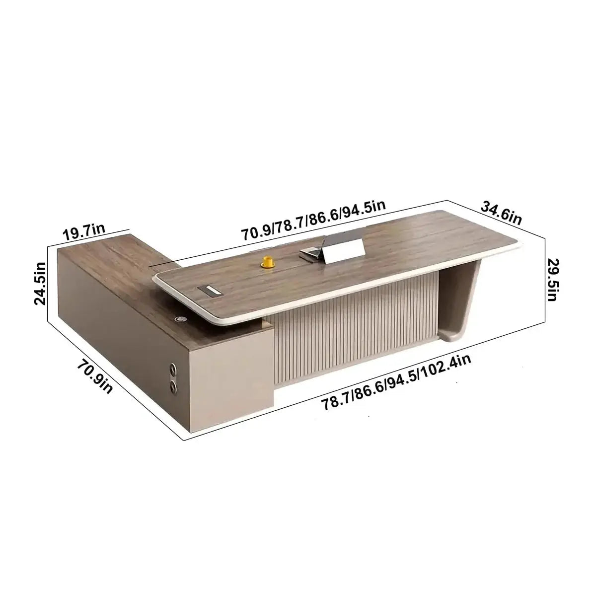 Brimley · Modern L-Shaped Executive Desk by Arc Grove