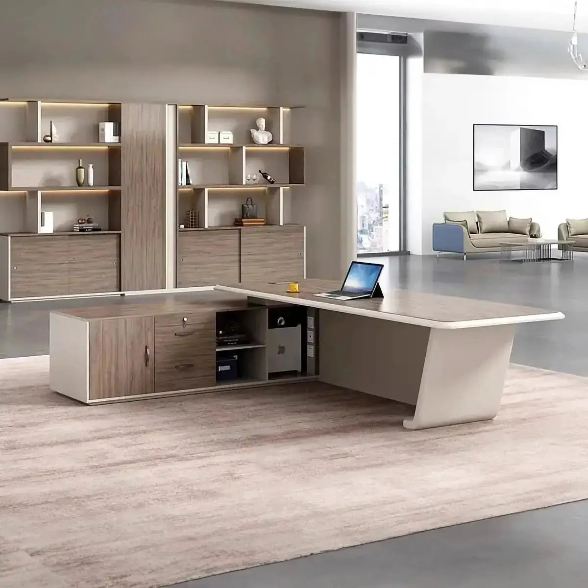 Brimley · Modern L-Shaped Executive Desk by Arc Grove