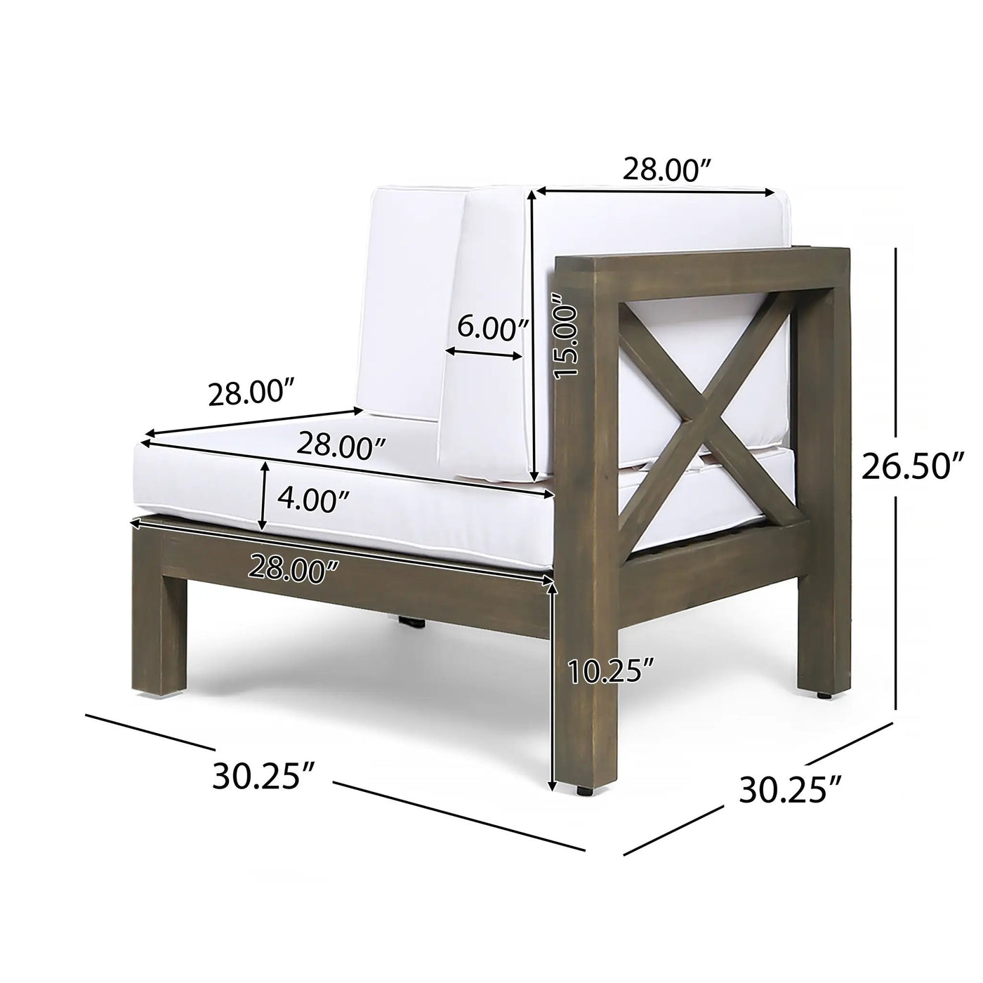 Brava X-Back 2-Seater Sectional Loveseat with Coffee Table by HouseOfZazla