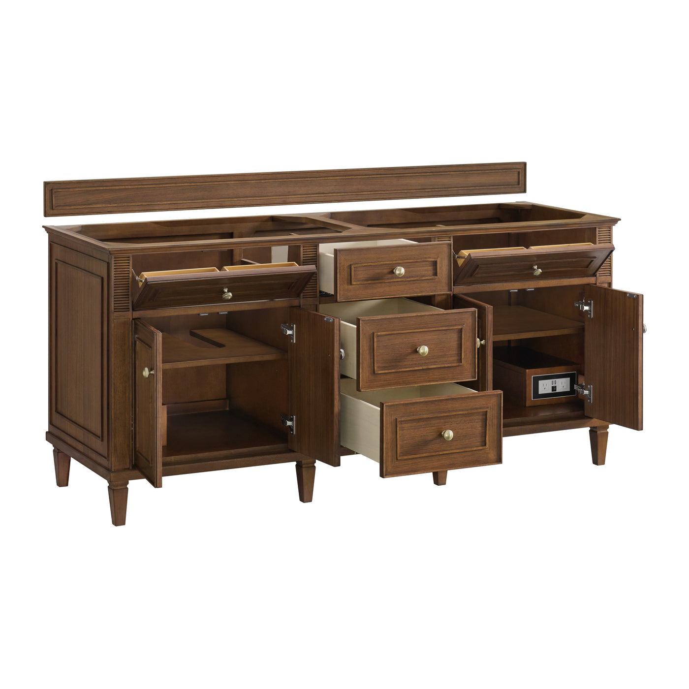 James Martin Lorelai 72" Double Bathroom Vanity, Mid-Century Walnut by James Martin