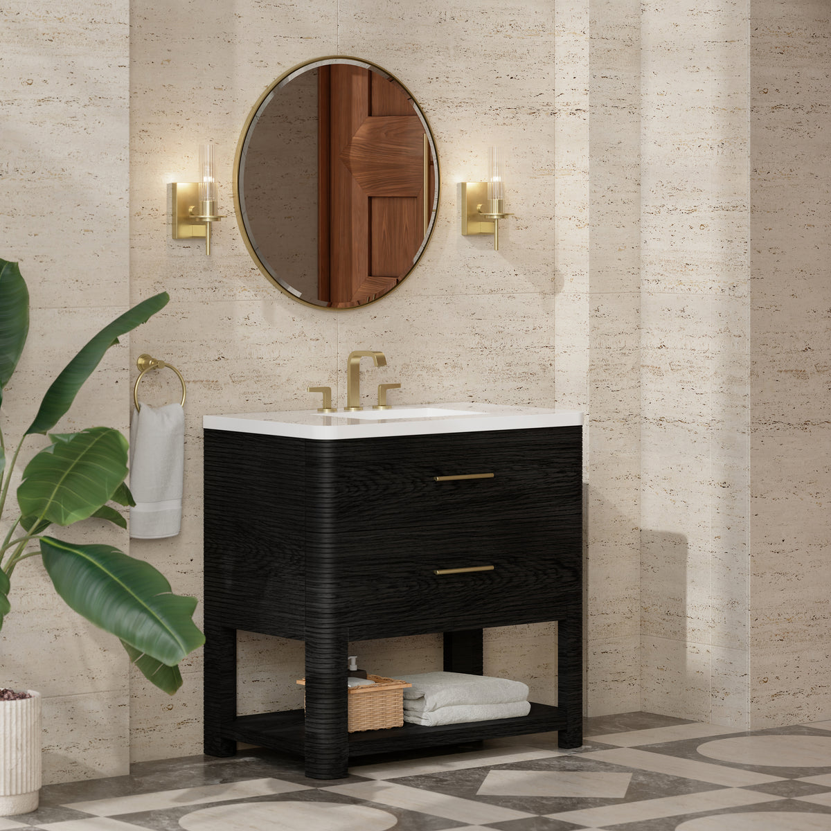James Martin Lucian 36" Single Bathroom Vanity, Carbon Oak, view 32