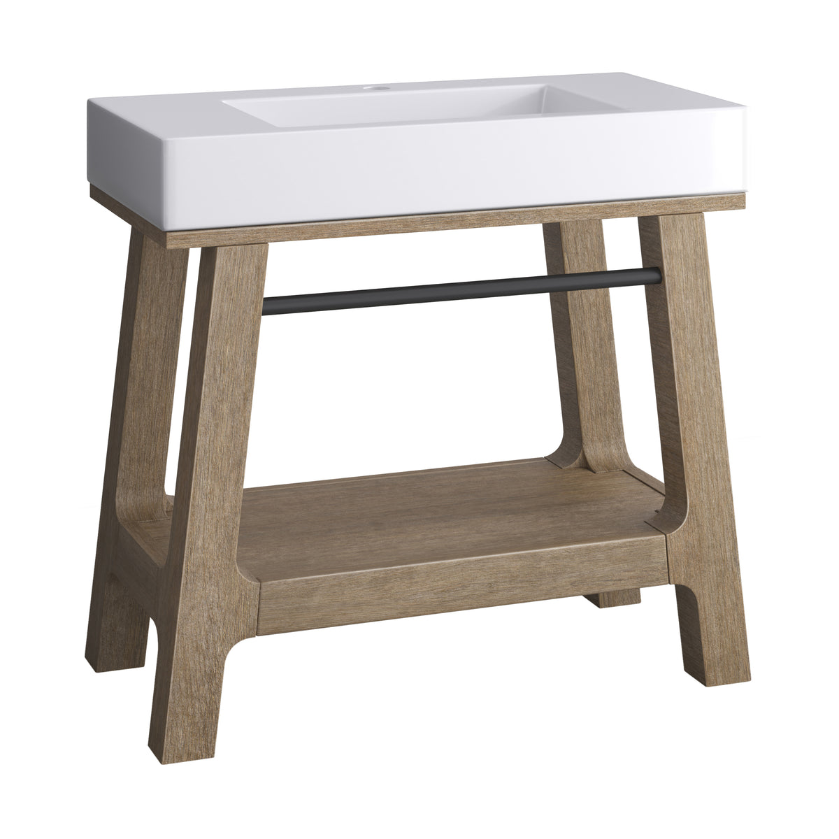 James Martin Auburn 36" Single Console Vanity, Weathered Timber, view 11