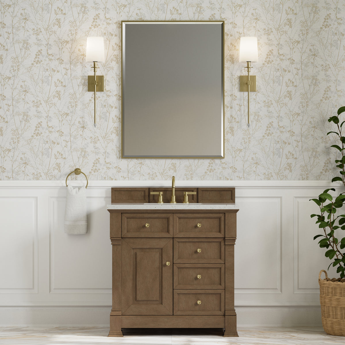 James Martin Brookfield 36" Single Bathroom Vanity, Pecan, view 18