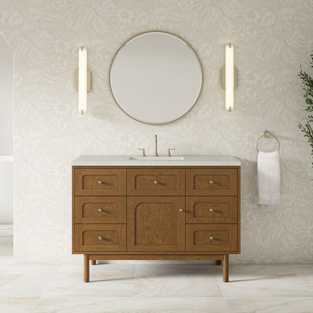 James Martin Laurent 48" Dual Mount Single Bathroom Vanity, Honey Oak, view 35