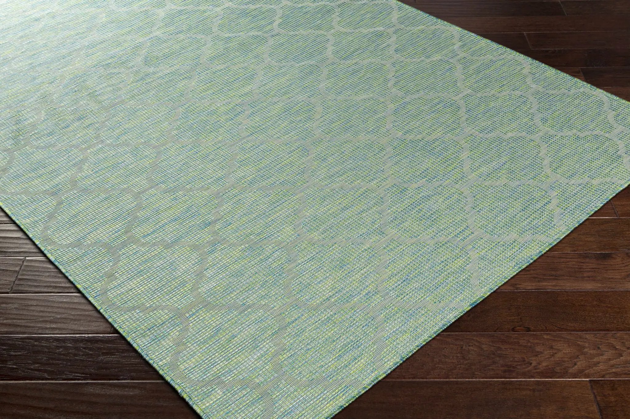 Unique Outdoor Trellis Area Rug, Lime Green - Clearance by Boutique Rugs