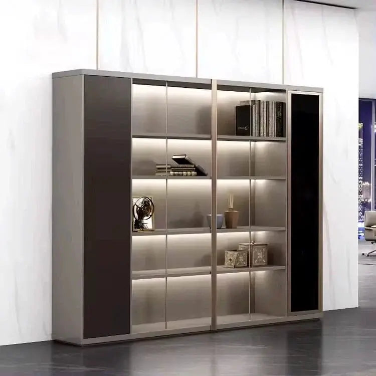 Langford · Office Shelves w/ Lighting & Wardrobe Storage by Arc Grove