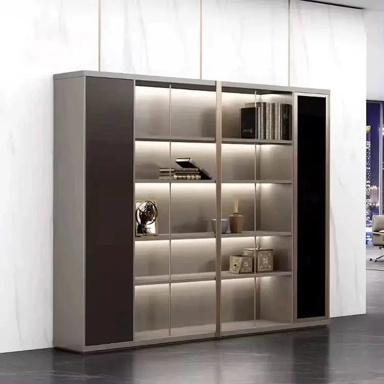 Langford · Office Shelves w/ Lighting & Wardrobe Storage by Arc Grove