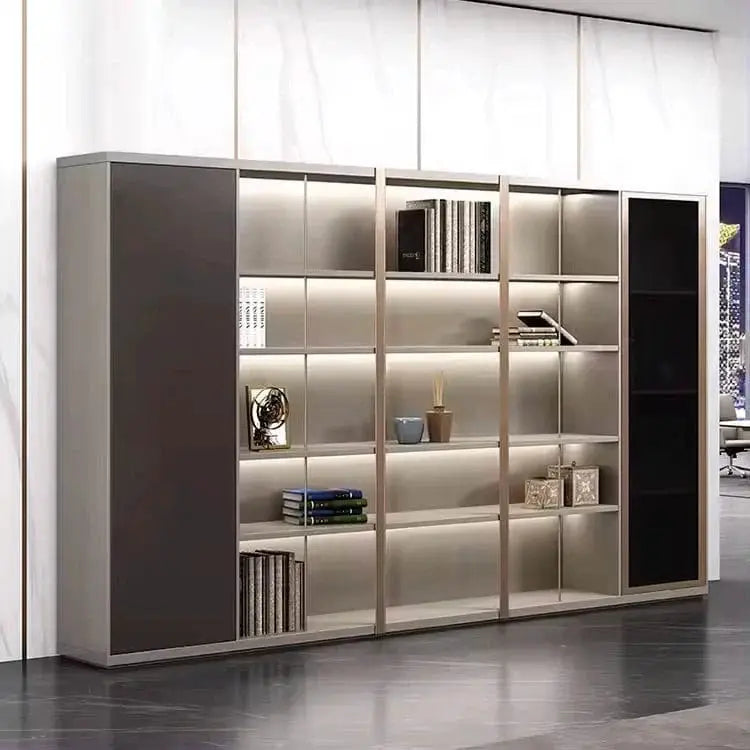 Langford · Office Shelves w/ Lighting & Wardrobe Storage by Arc Grove