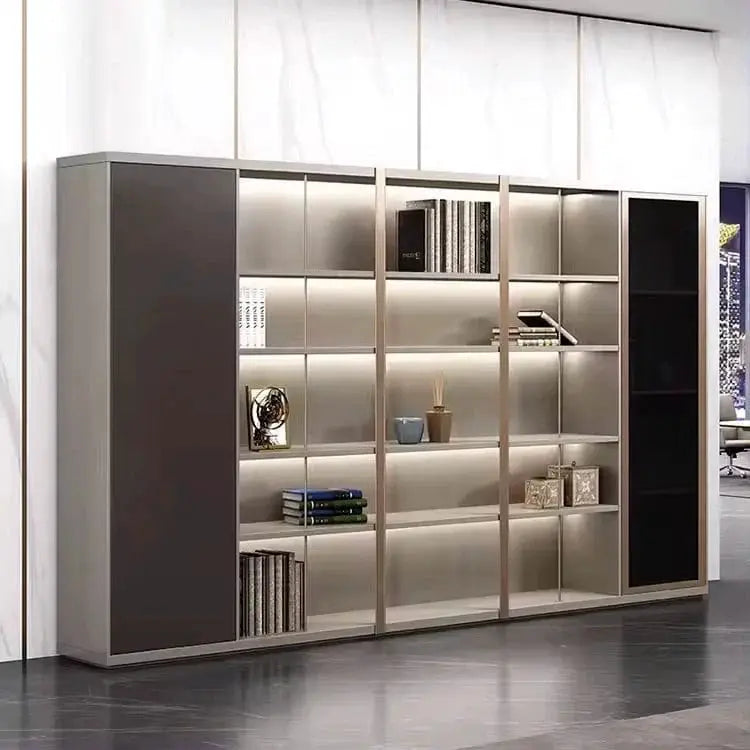 Langford · Office Shelves w/ Lighting & Wardrobe Storage by Arc Grove