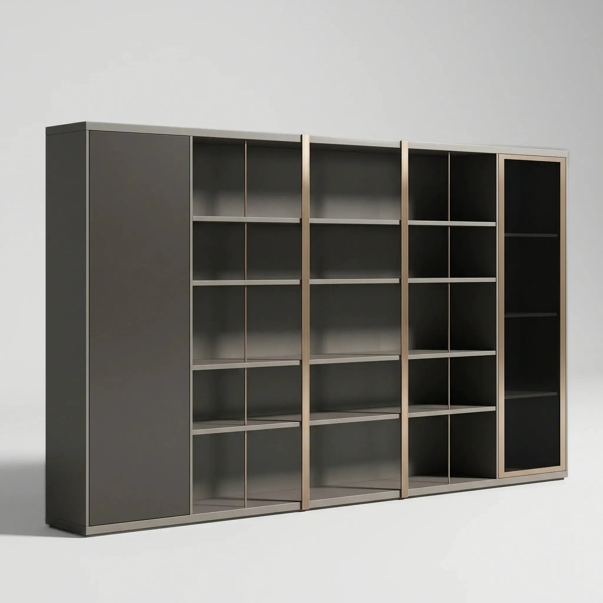 Langford · Office Shelves w/ Lighting & Wardrobe Storage by Arc Grove