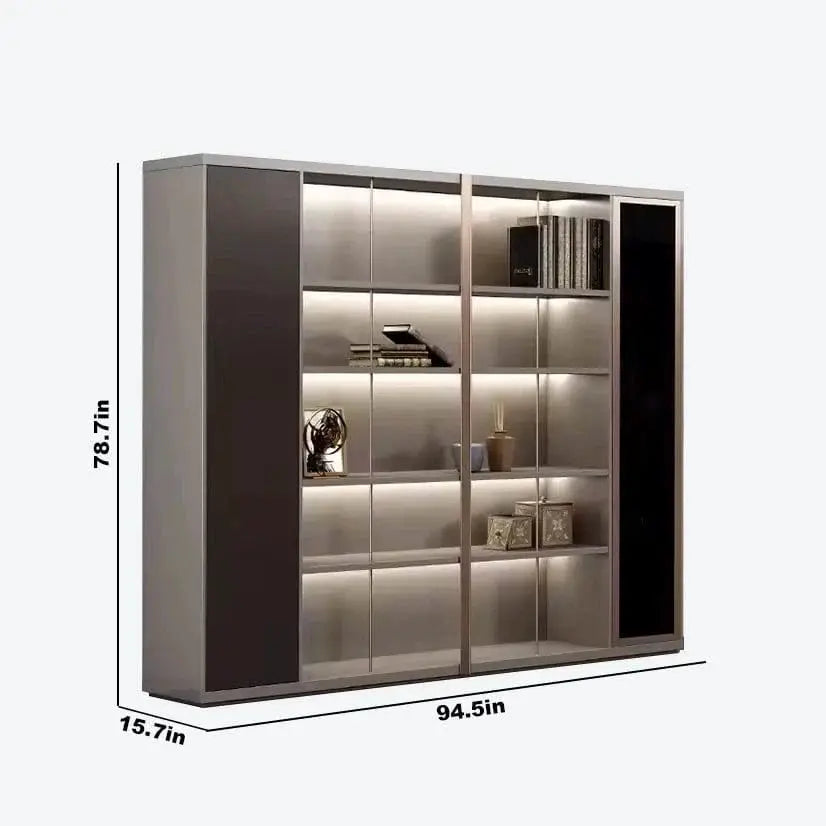 Langford · Office Shelves w/ Lighting & Wardrobe Storage by Arc Grove
