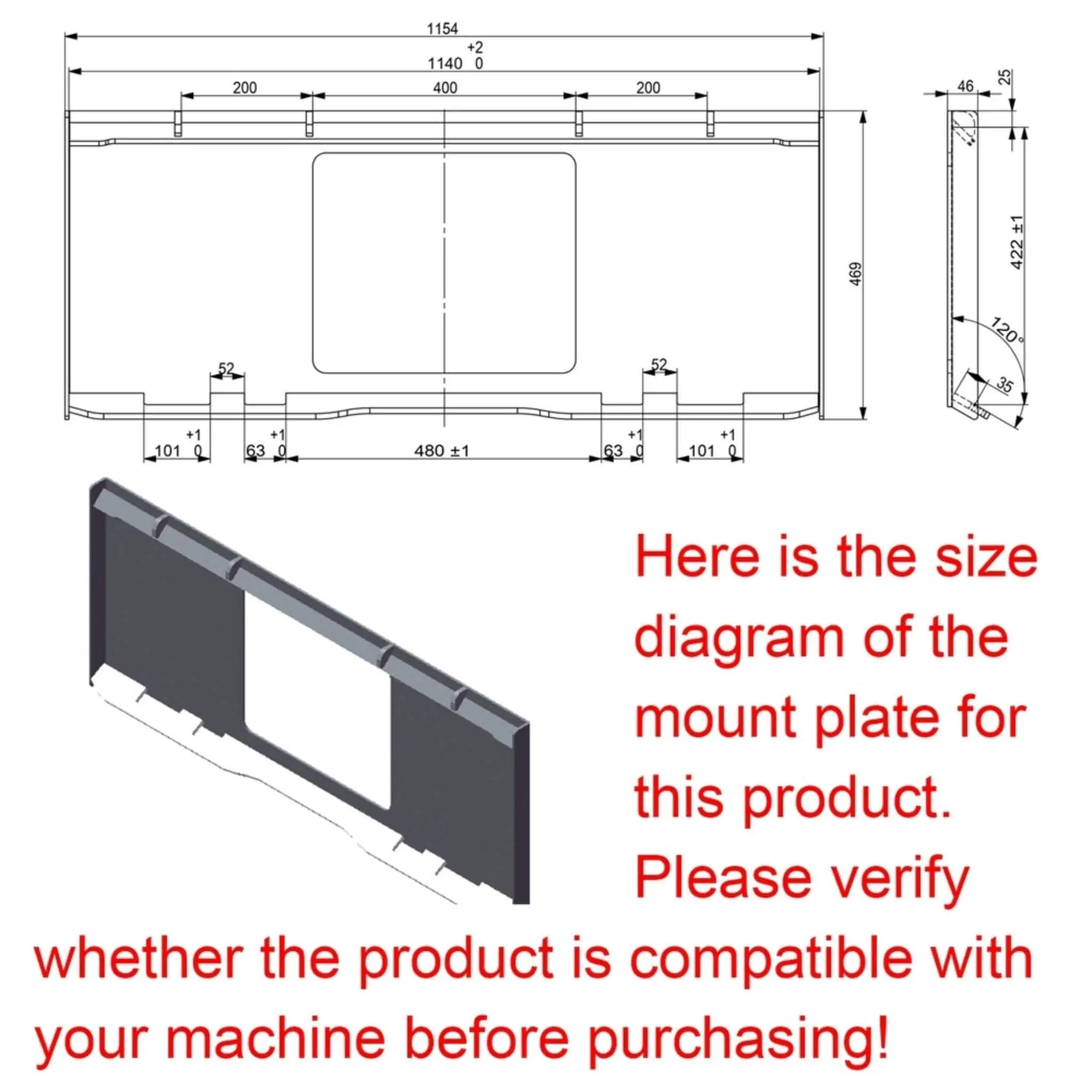 Heavy-Duty 1/2 Yard Cement And Concrete Bucket Skid Steer Attachment (SAK49063) by SAKSBY WHOLESALE