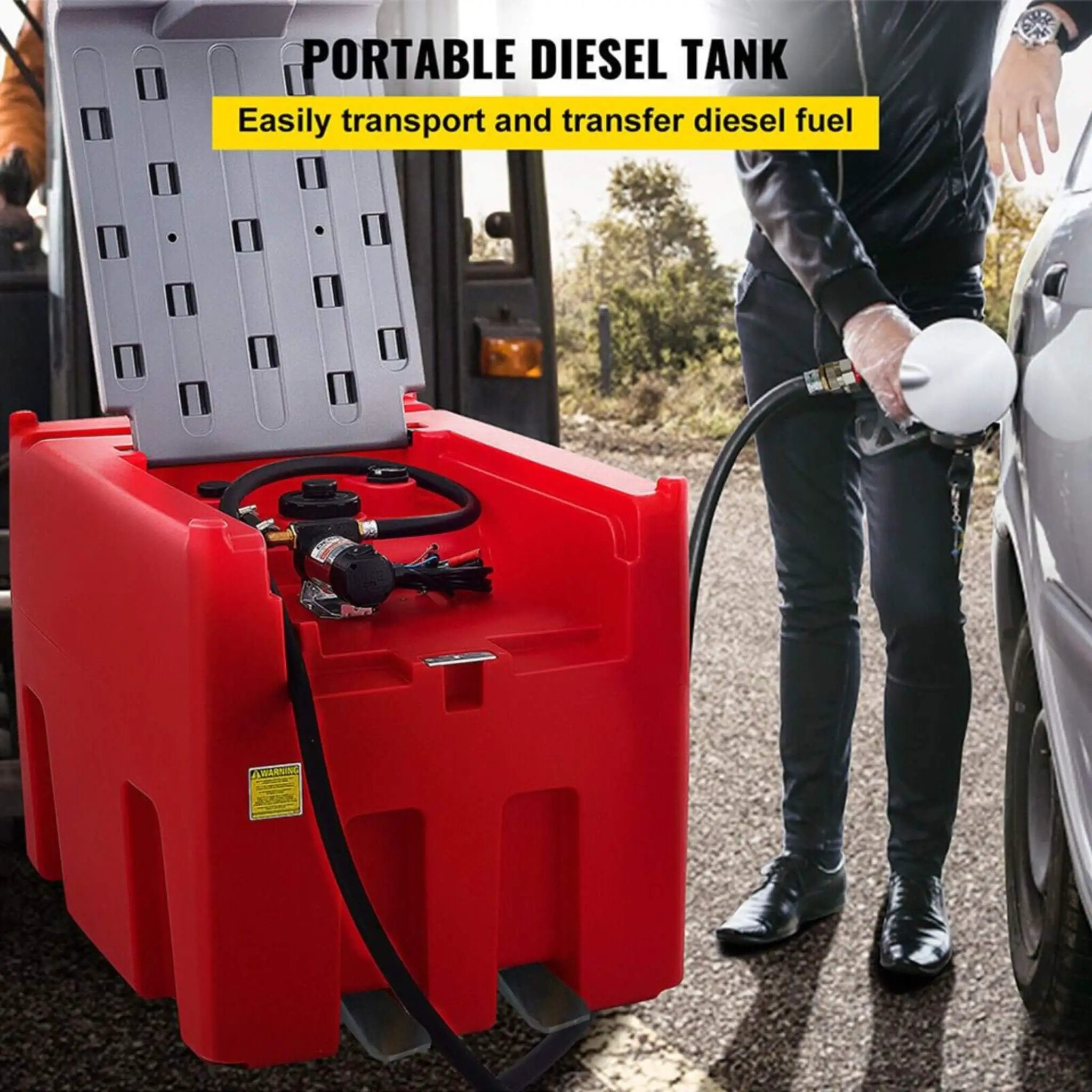 Heavy-Duty 116 Gal Portable Diesel Fuel Transfer Tank With Automatic Pump & Hose (SAK77594) by SAKSBY WHOLESALE