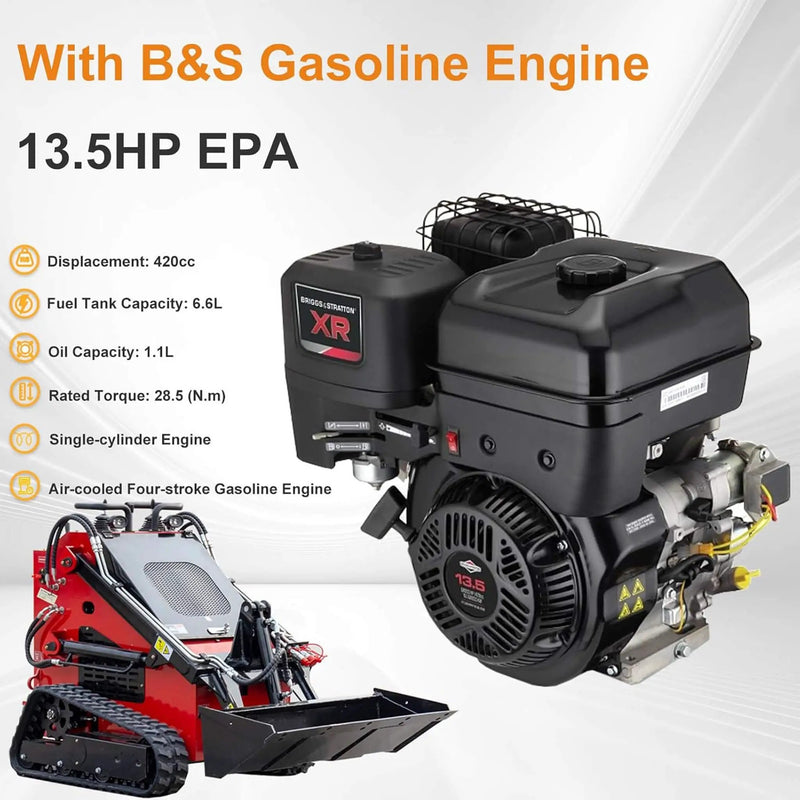 Heavy-Duty 13.5HP Mini Crawler Skid Steer Loader With Bucket (SAK39052) by SAKSBY WHOLESALE