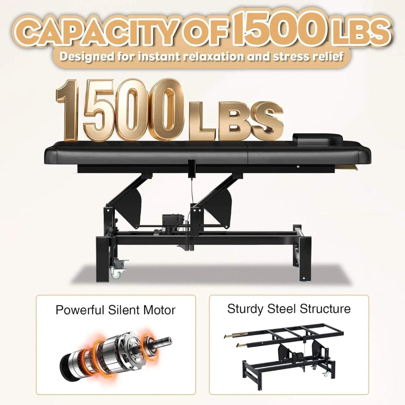 Heavy-Duty 1500 LBS Adjustable Electric Massage Table With Lift (SAK74105) by SAKSBY WHOLESALE