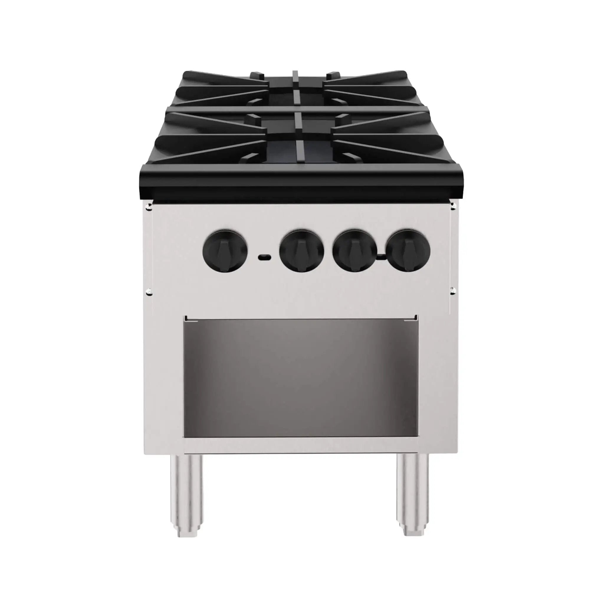 Heavy-Duty 18K BTU Commercial 2-Burner Stainless Steel Gas Stove Range (SAK40721) by SAKSBY WHOLESALE