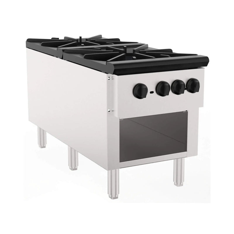 Heavy-Duty 18K BTU Commercial 2-Burner Stainless Steel Gas Stove Range (SAK40721) by SAKSBY WHOLESALE