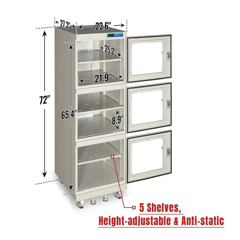 Heavy-Duty 192-Gallon Stainless Steel Nitrogen Dry Cabinet [1-10% RH] (SAK27184) by SAKSBY WHOLESALE