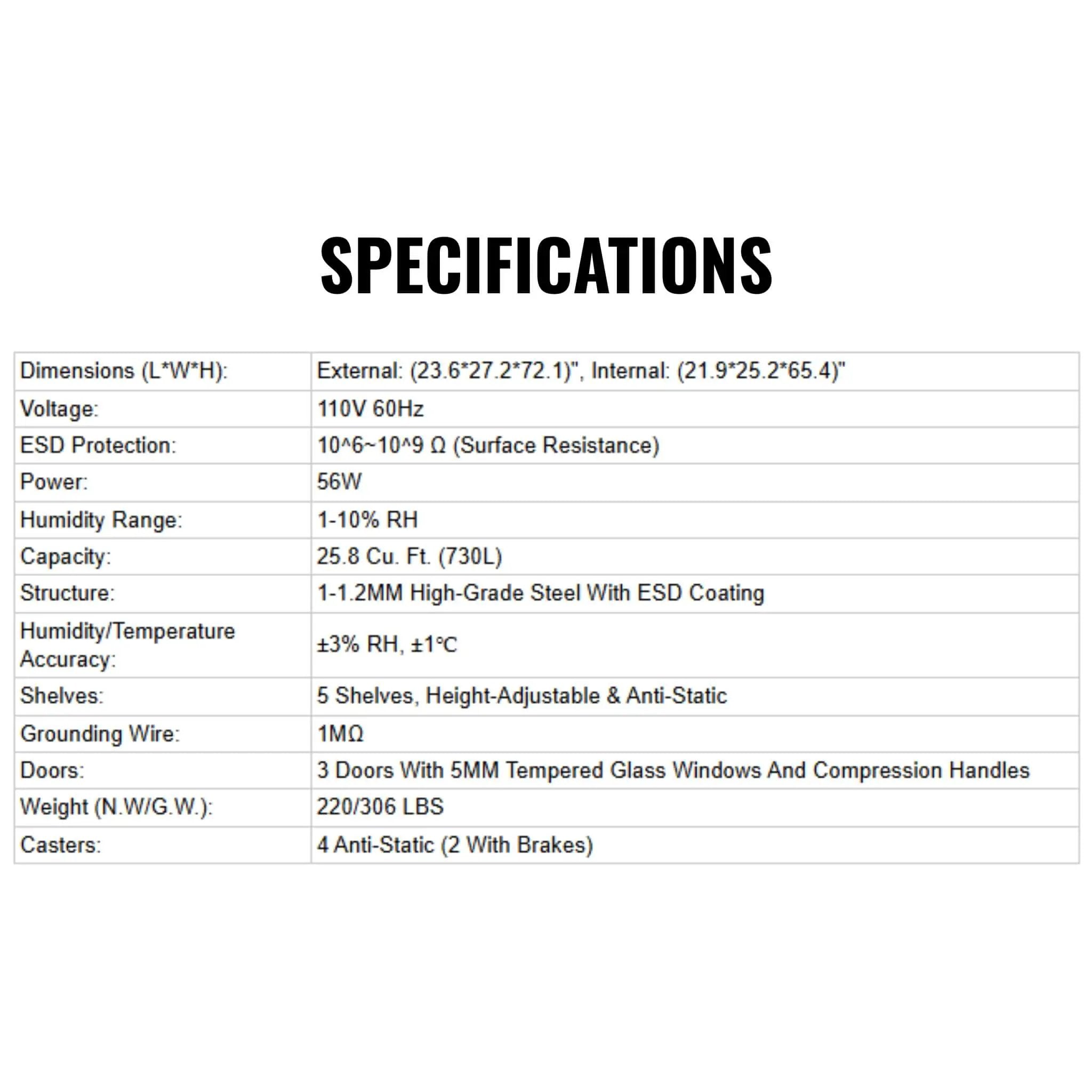 Heavy-Duty 192-Gallon Stainless Steel Nitrogen Dry Cabinet [1-10% RH] (SAK27184) by SAKSBY WHOLESALE