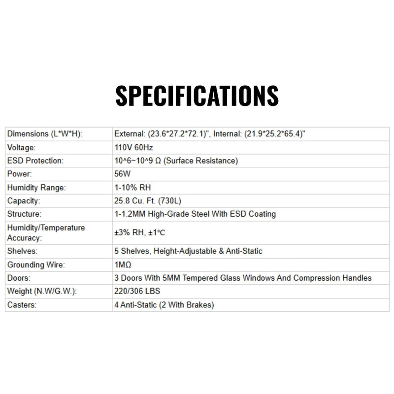 Heavy-Duty 192-Gallon Stainless Steel Nitrogen Dry Cabinet [1-10% RH] (SAK27184) by SAKSBY WHOLESALE