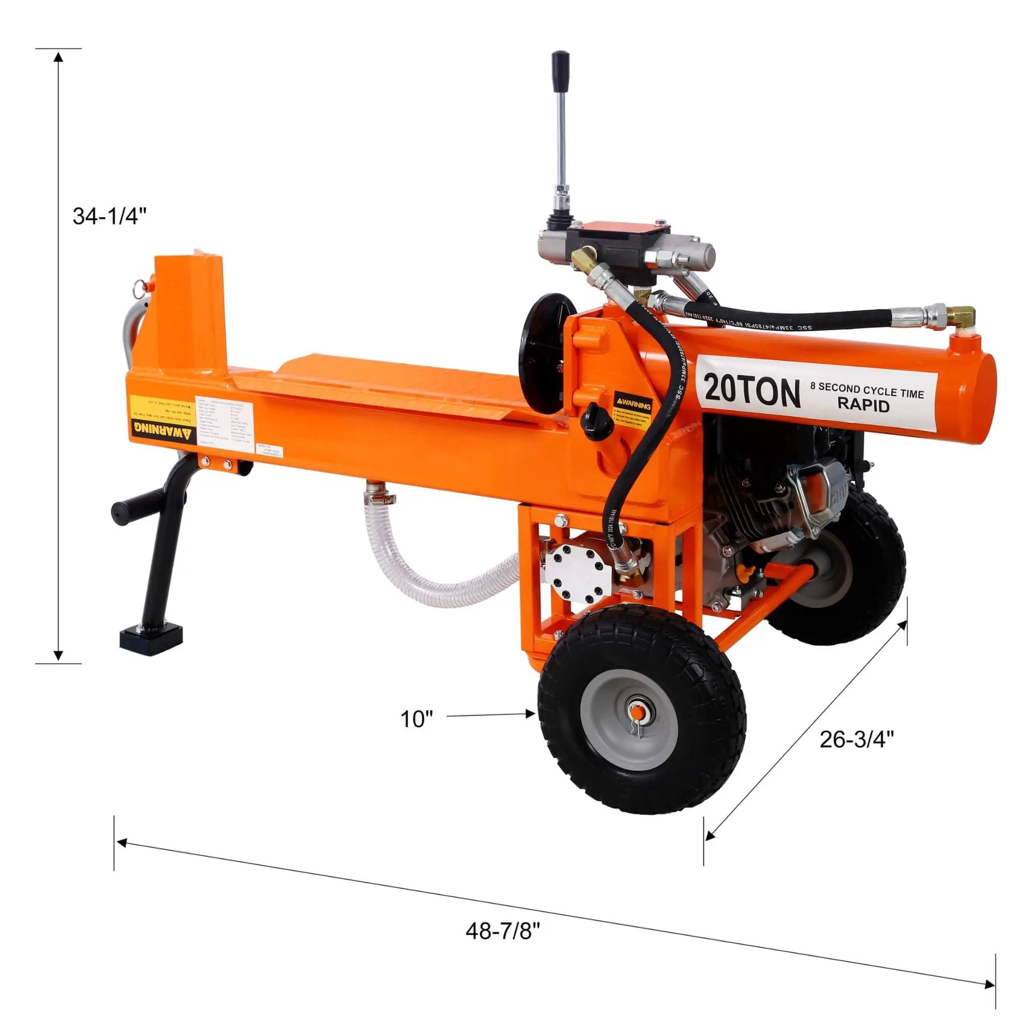 Heavy-Duty 20-Ton 7HP Portable Log Splitter With Auto-Return Hydraulic Ram (SAK15842) by SAKSBY WHOLESALE