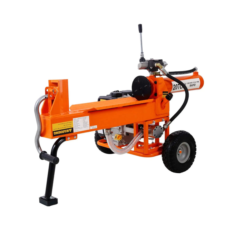 Heavy-Duty 20-Ton 7HP Portable Log Splitter With Auto-Return Hydraulic Ram (SAK15842) by SAKSBY WHOLESALE