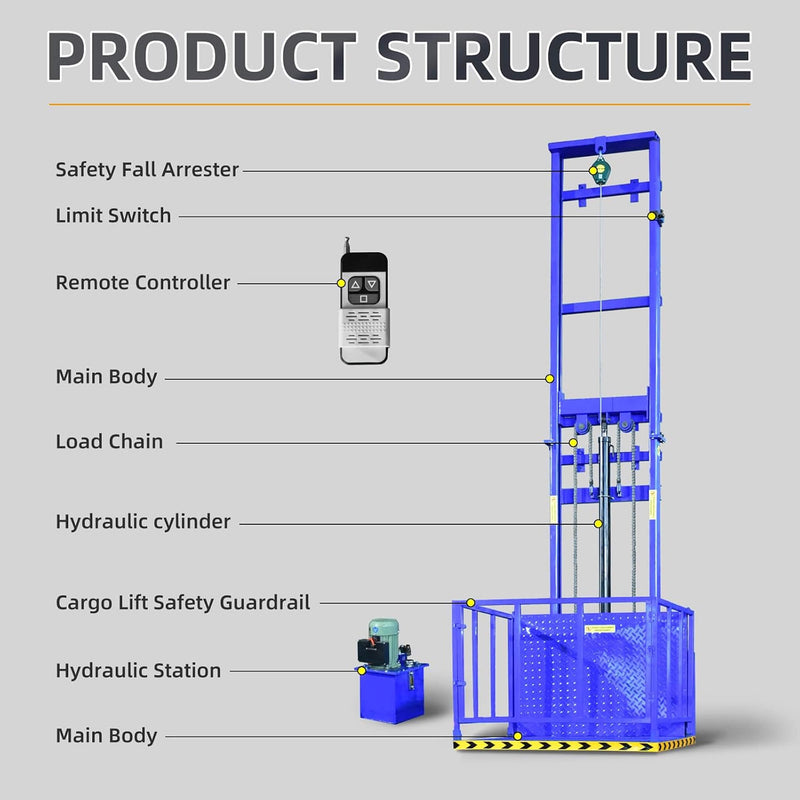 Heavy-Duty 2200 LBS Electric Hydraulic Lift Platform With Anti-Fall (SAK19456) by SAKSBY WHOLESALE