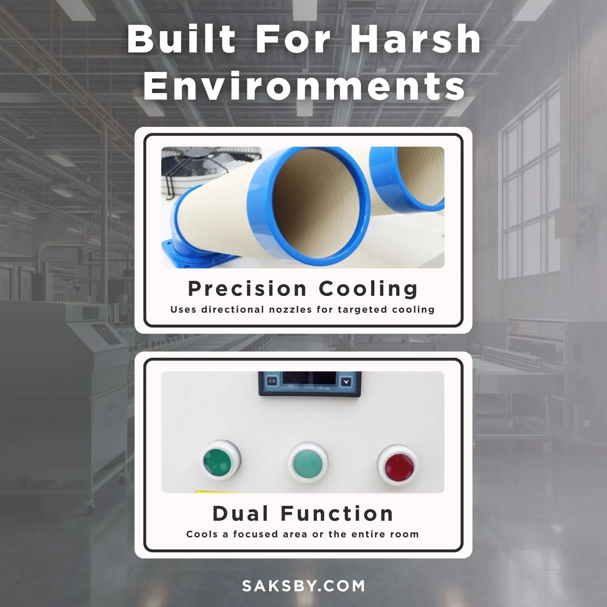 Heavy-Duty 220V Portable 29K BTU Outdoor Industrial Spot Cooler Air Conditioner [No Plug] (SAK18736) by SAKSBY WHOLESALE
