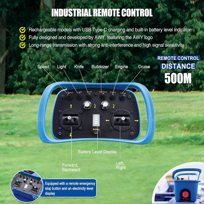 Heavy-Duty 224CC Remote-Controlled Lawn Mower With 21-Inch Deck & Industrial Remote (SAK90831) by SAKSBY WHOLESALE