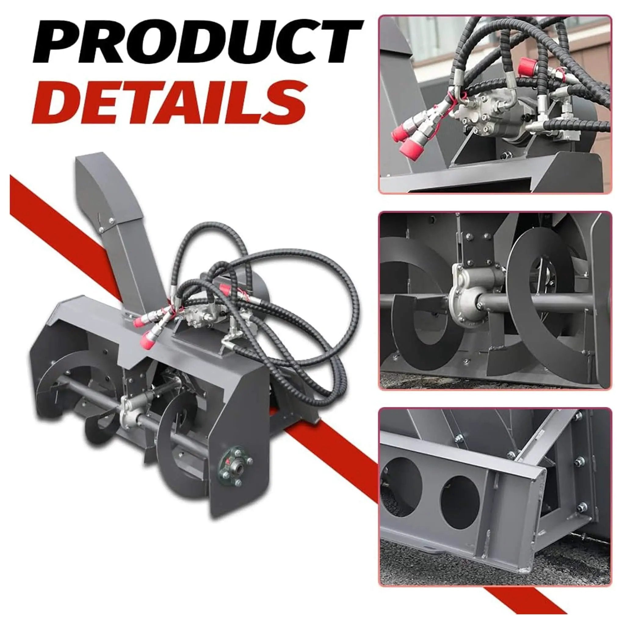 Heavy-Duty 23-Inch Skid Steer Snow Blower Attachment With Directional Chute (SAK94301) by SAKSBY WHOLESALE