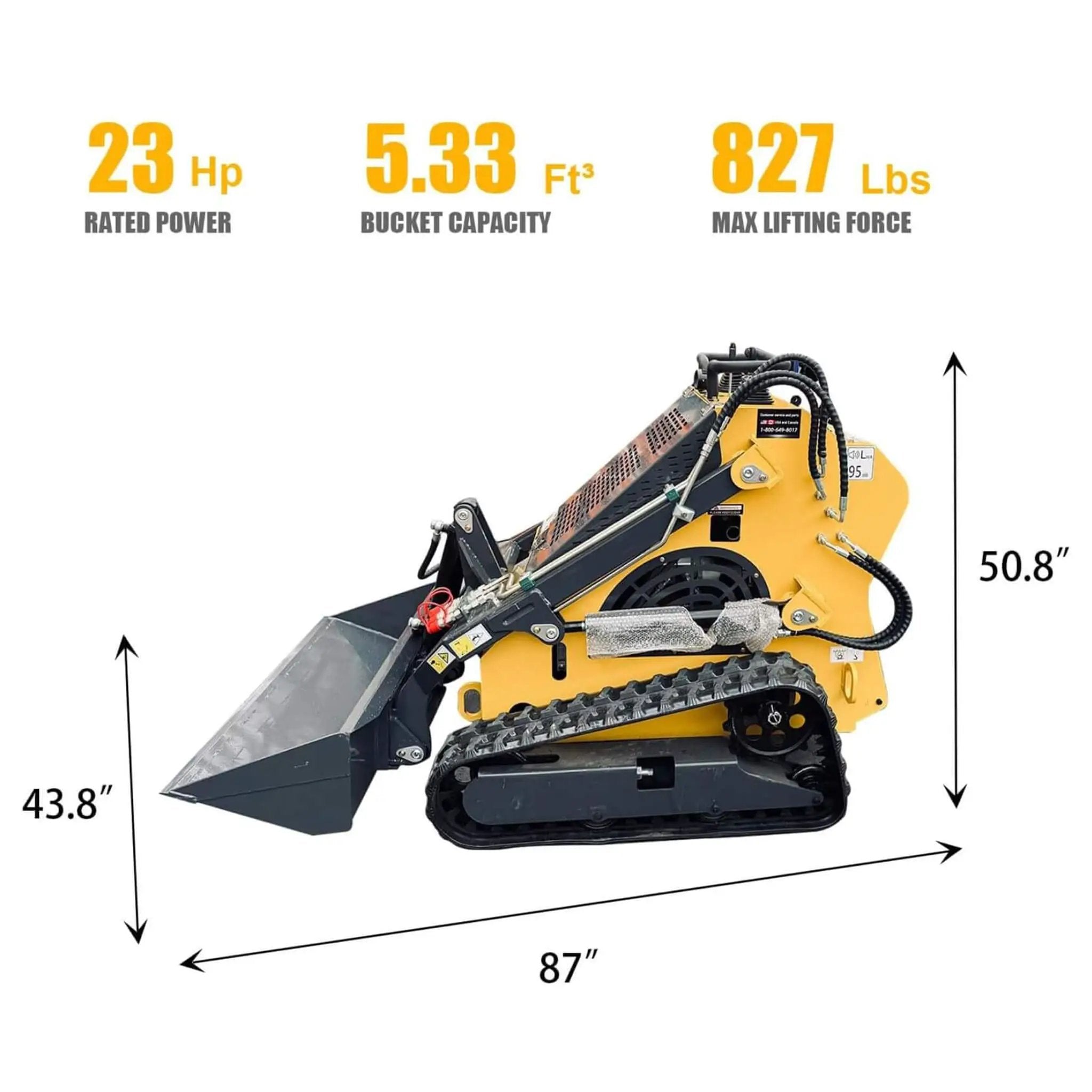 Heavy-Duty 23HP Mini Triangular Skid Steer Bucket Loader (SAK15873) by SAKSBY WHOLESALE