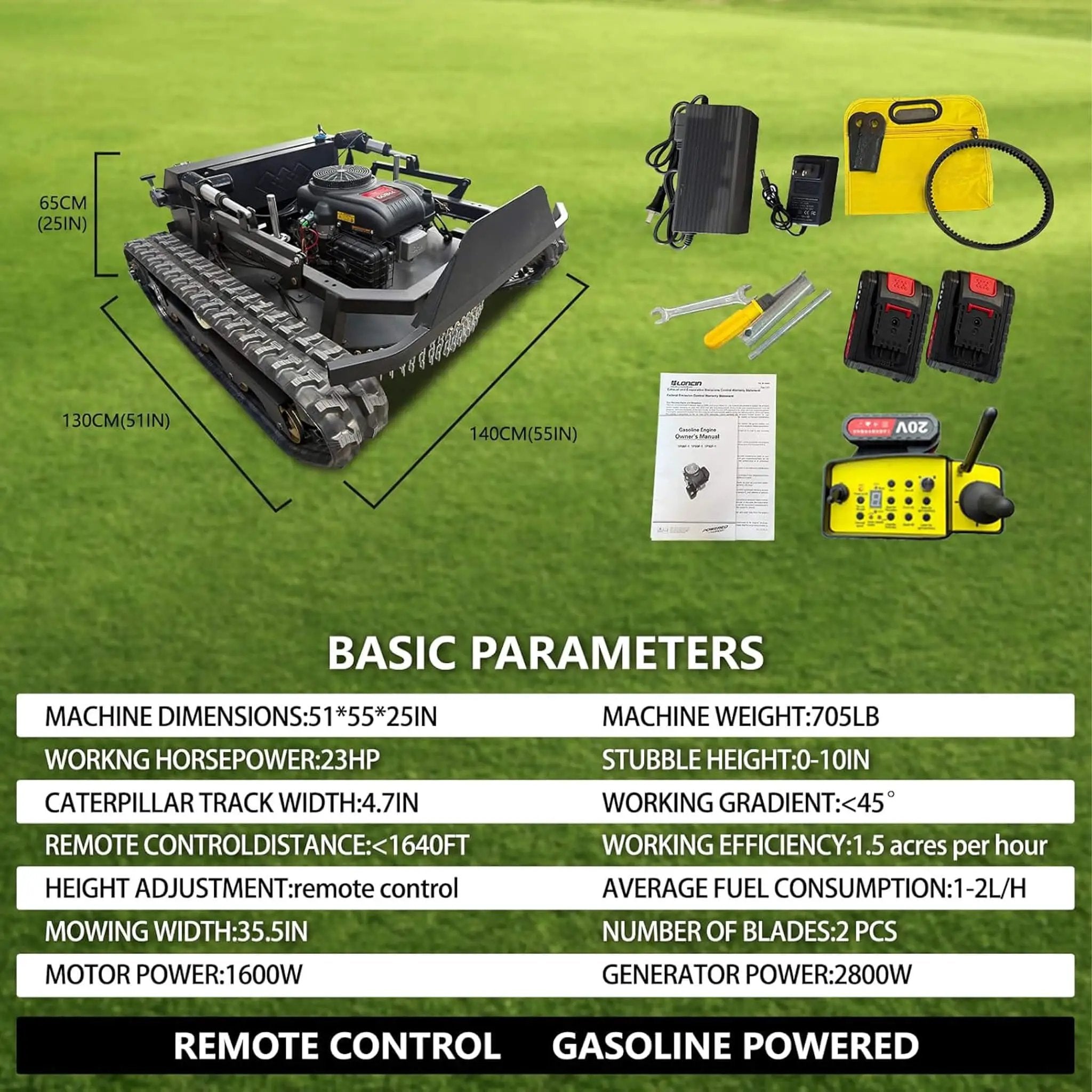 Heavy-Duty 23HP Remote-Controlled Track Mower With 35-Inch Deck (SAK62581) by SAKSBY WHOLESALE
