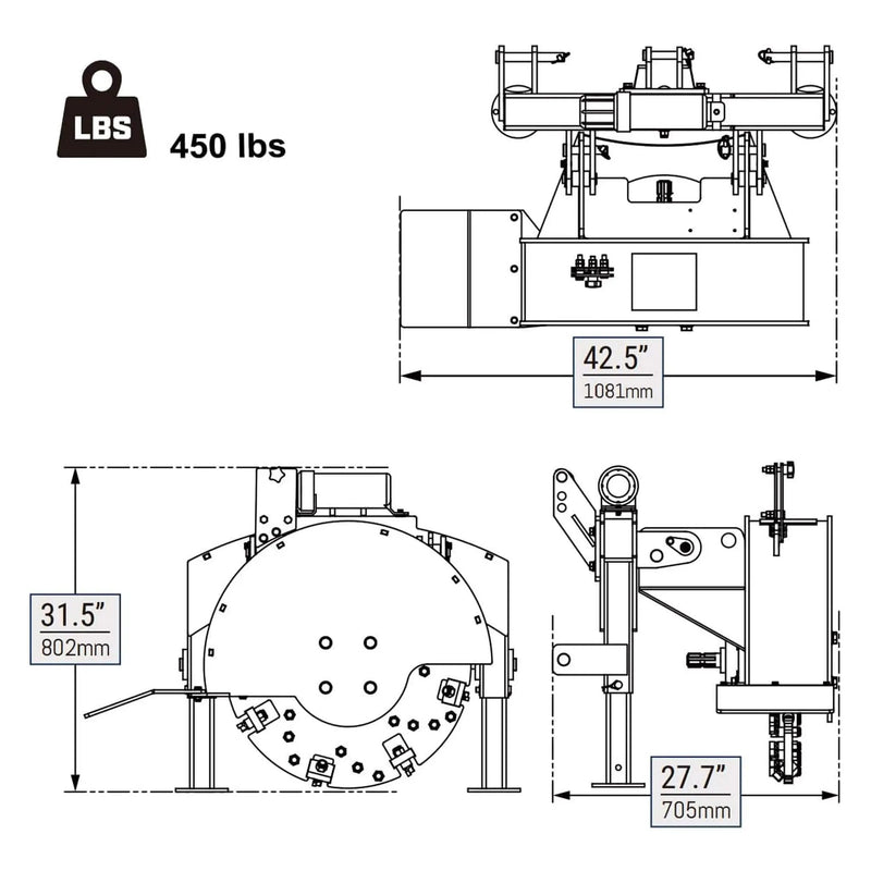 Heavy-Duty 3-Point PTO Powered Stump Root Grinder For 15-45HP Tractors [PTO Shaft Included] (SAK27940) by SAKSBY WHOLESALE