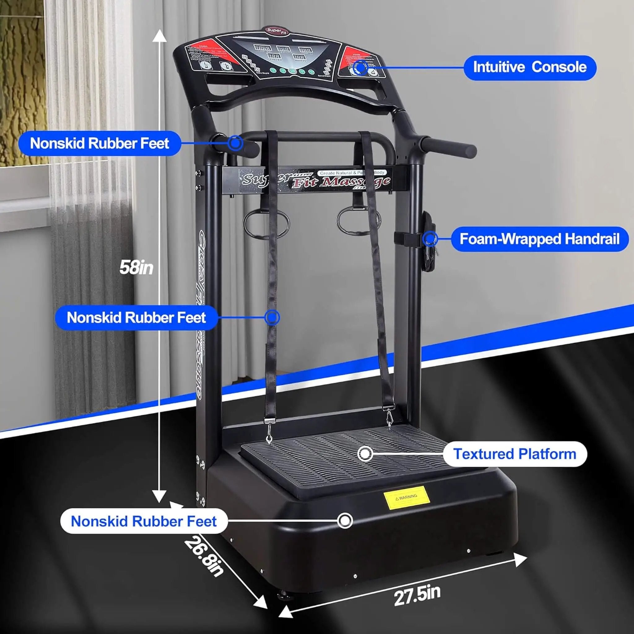 Rovix Heavy-Duty 400LBS Whole Body Vibration Plate Workout Machine (SAK57390) by SAKSBY WHOLESALE
