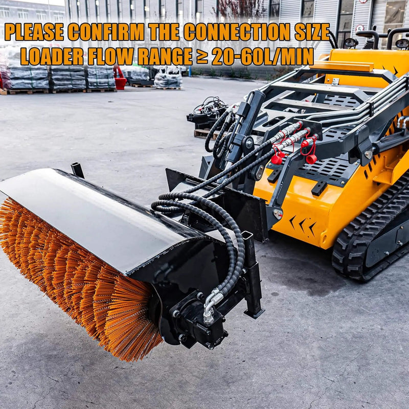 Heavy-Duty 41-Inch Hydraulic Skid Steer Broom Sweeper Attachment With Angle Tilt (SAK20963) by SAKSBY WHOLESALE