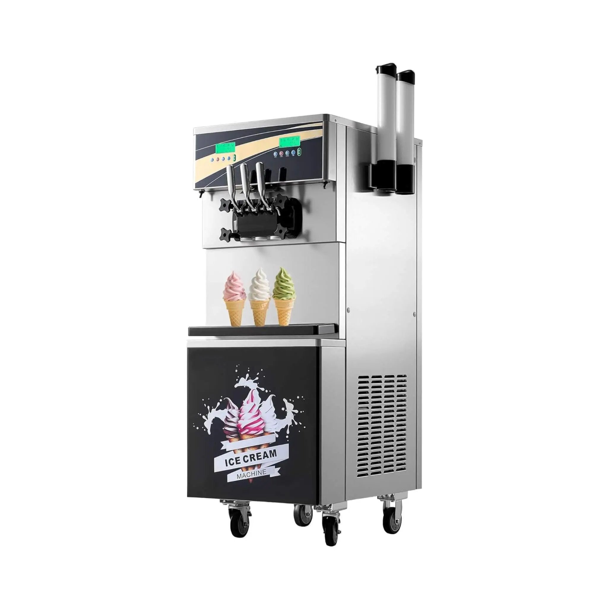 Heavy-Duty 45L/H 3-Flavor Dual Compressor Commercial Soft Serve Ice Cream Machine (SAK43195) by SAKSBY WHOLESALE