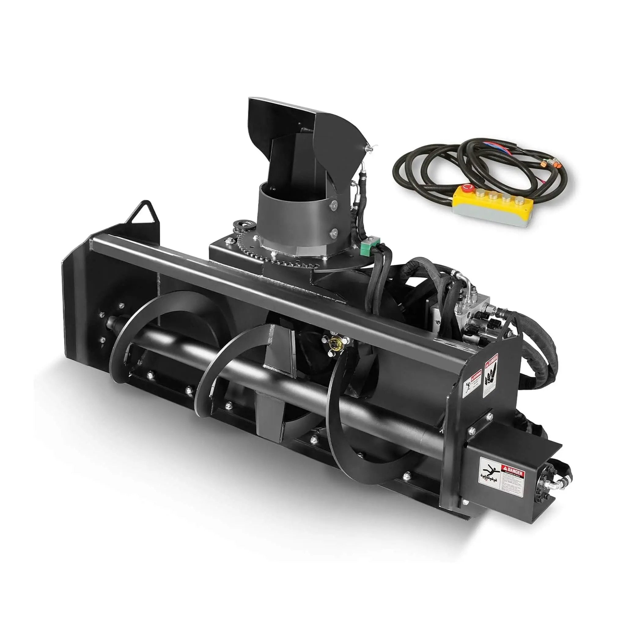 Heavy-Duty 48-Inch Remote Control Hydraulic Mini Skid Steer Snow Blower Attachment (SAK34782) by SAKSBY WHOLESALE