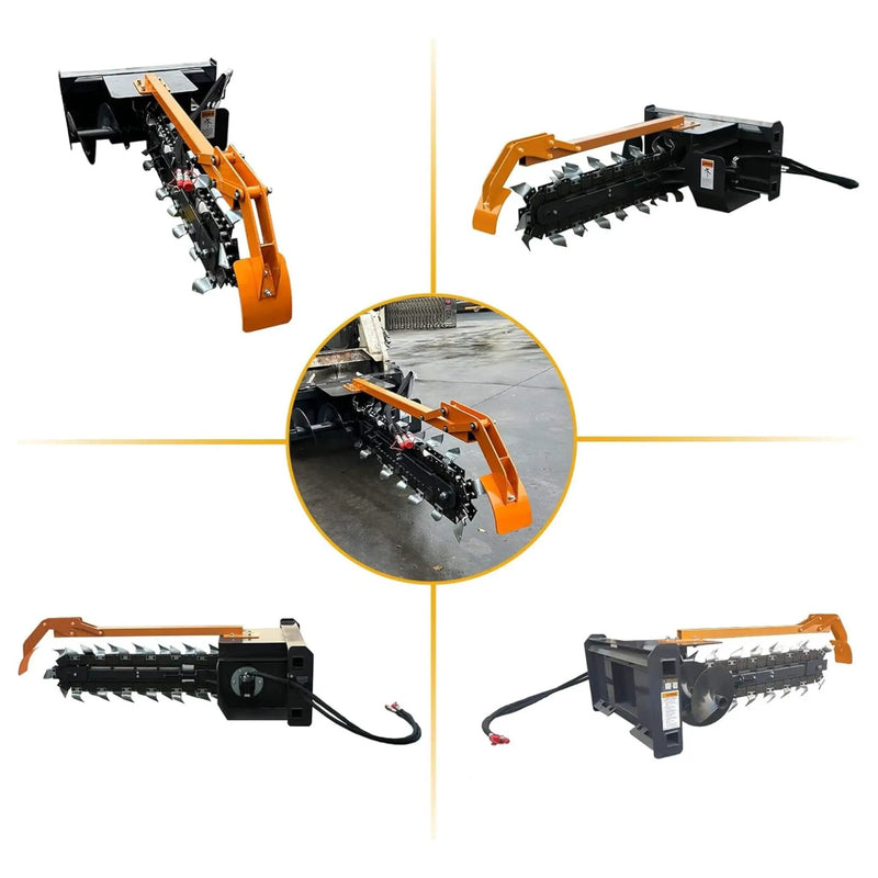Heavy-Duty 48-Inch Skid Steer Attachment Trencher With Auger (SAK16842) by SAKSBY WHOLESALE