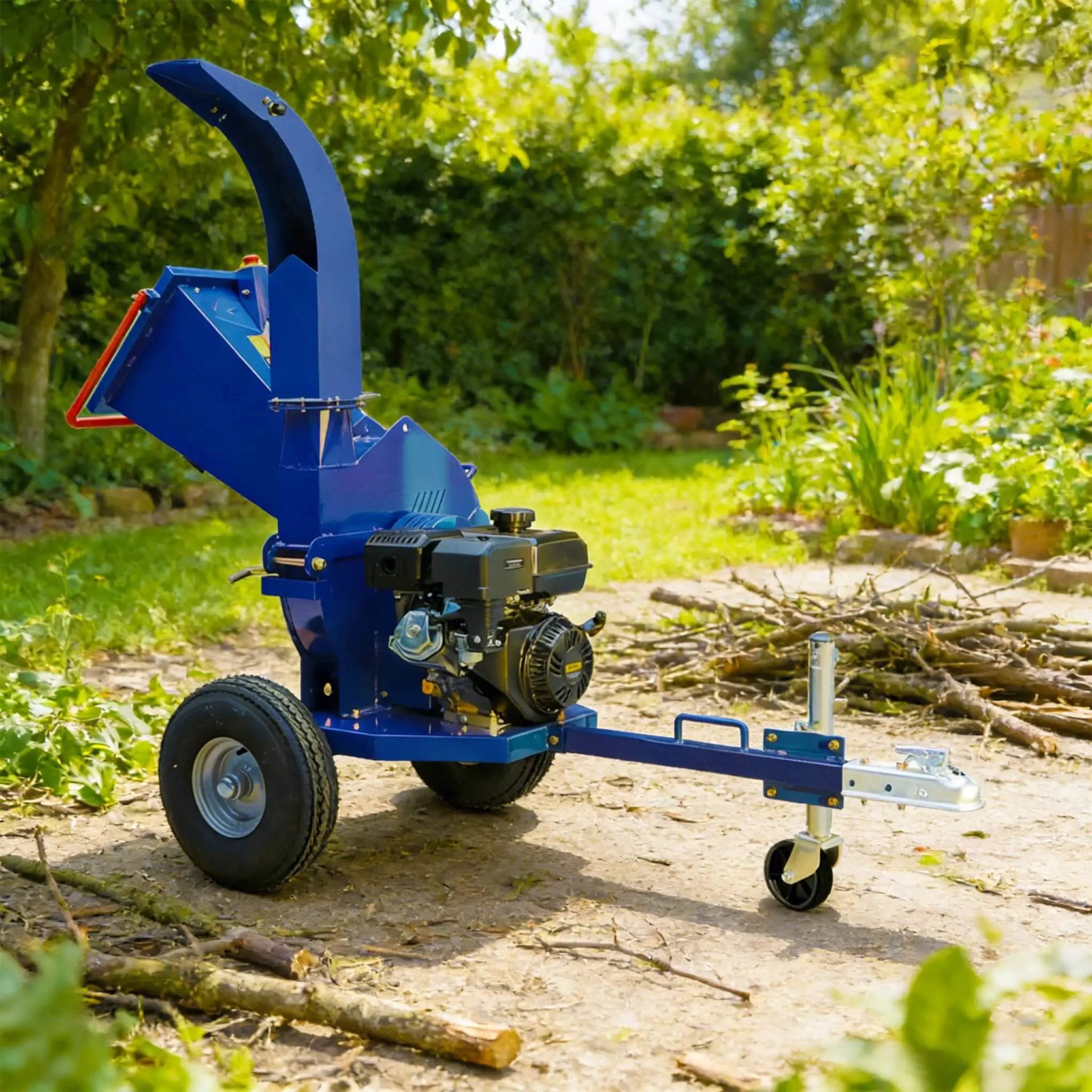 Heavy-Duty 5-Inch 15HP 420CC Gas Towable Disc Wood Chipper Shredder With Recoil Start (SAK51947) by SAKSBY WHOLESALE