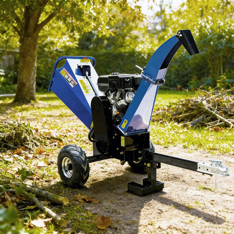 Heavy-Duty 5-Inch 15HP 420CC Gas Drum Wood Chipper Shredder With Electric Start And Tow Hitch (SAK48652) by SAKSBY WHOLESALE