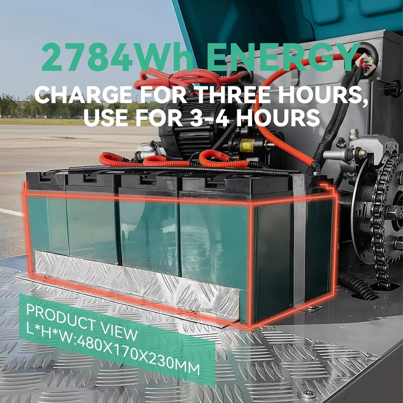 Heavy-Duty 51-Inch Electric Ride-On Floor Industrial Sweeper With Dustbin & Water Tank (SAK69418) by SAKSBY WHOLESALE