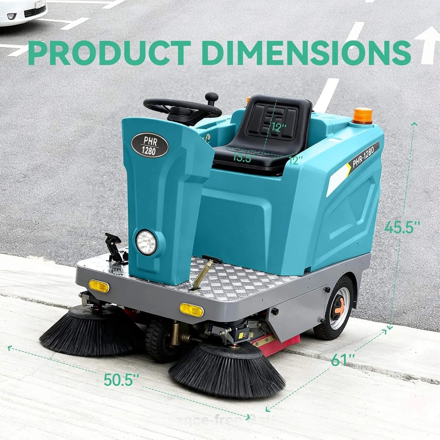 Heavy-Duty 51-Inch Electric Ride-On Floor Industrial Sweeper With Dustbin & Water Tank (SAK69418) by SAKSBY WHOLESALE
